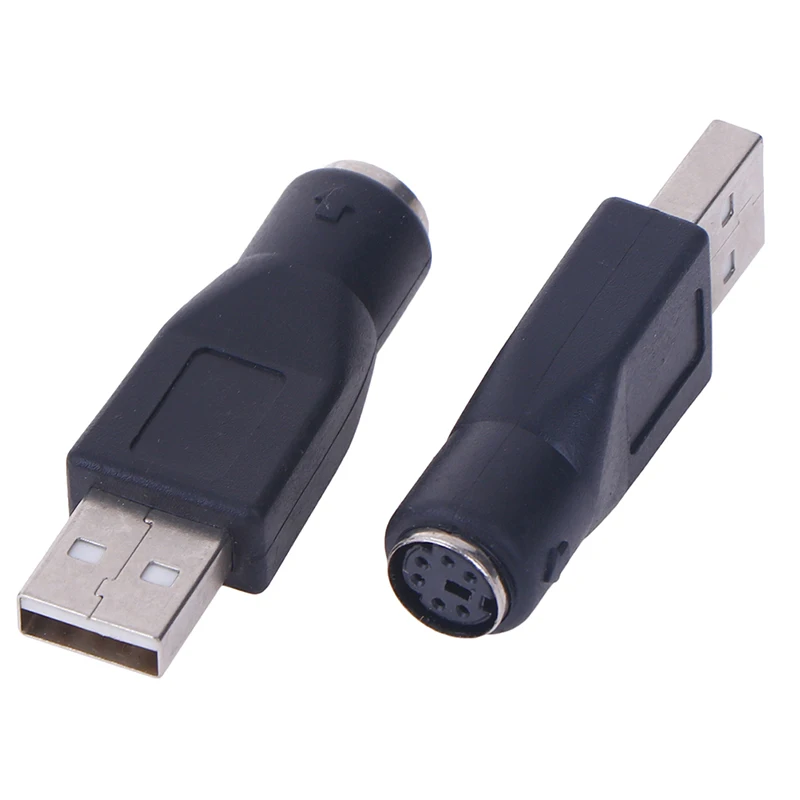 2Pcs PS/2 Male Ke USB Female Port Adaptor Converter untuk PC Keyboard Mouse Mouse