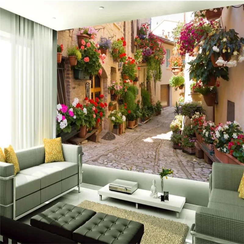 

Custom Mural Wallpaper Garden Alley Sofa Bedroom Background Wall