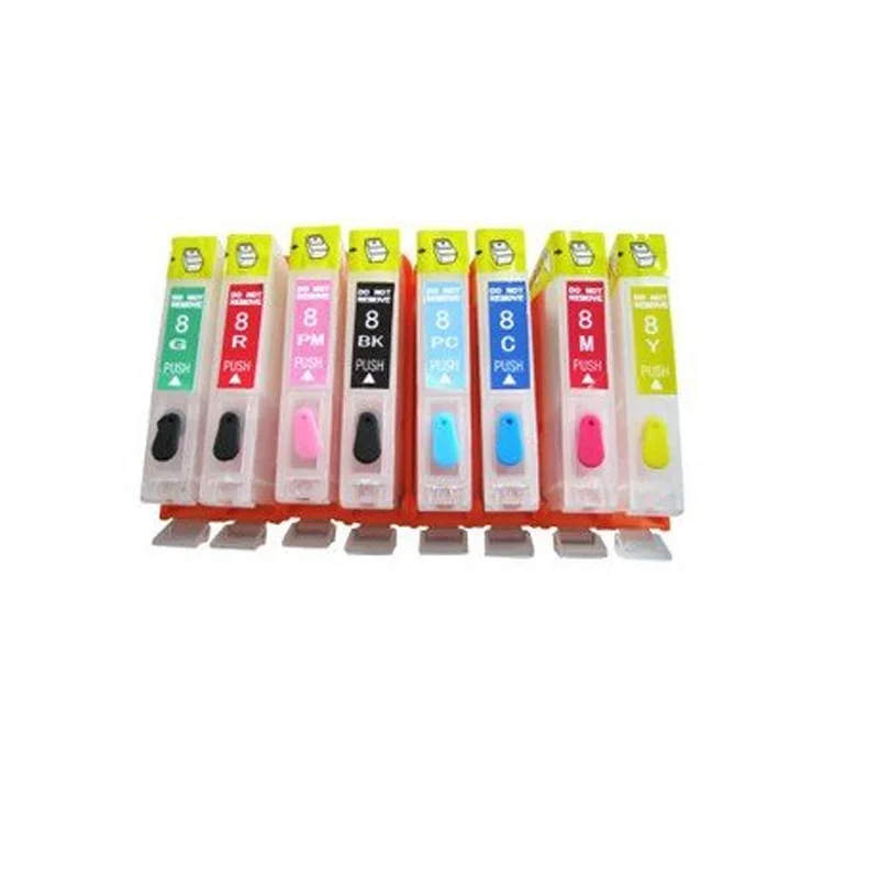 Vilaxh 8Colors CLI-8 CLI8 Refillable Ink Cartridges Compatible For Canon PRO9000 Pro 9000 Printer