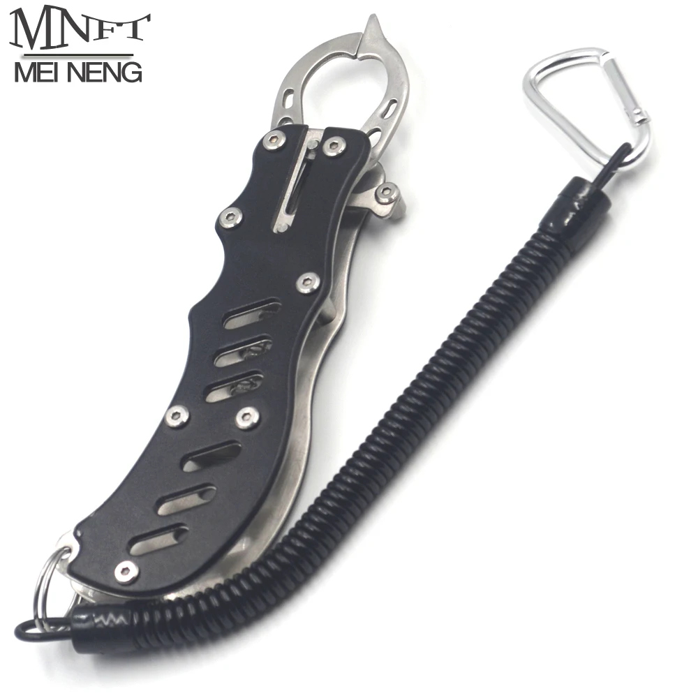 

MNFT 1Pcs Portable Compact Fish Lip Grip Gripper Grabber Grips Stainless Steel Sea Saltwater Fishing Tackle Tools