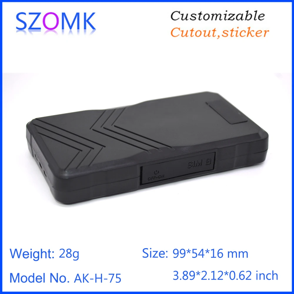 10 Pcs 99*54*16mm black GPS tracker plastic box plastic enclosure housing for Car motorcycle GPS locator tracking enclosure