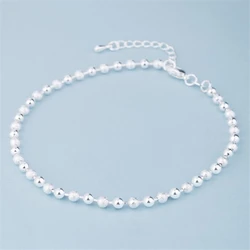 KOFSAC-tobilleras de Plata de Ley 925 para mujer, pulsera con cuentas para fiesta en la playa, cadena para el tobillo, joyería para el pie, los mejores regalos