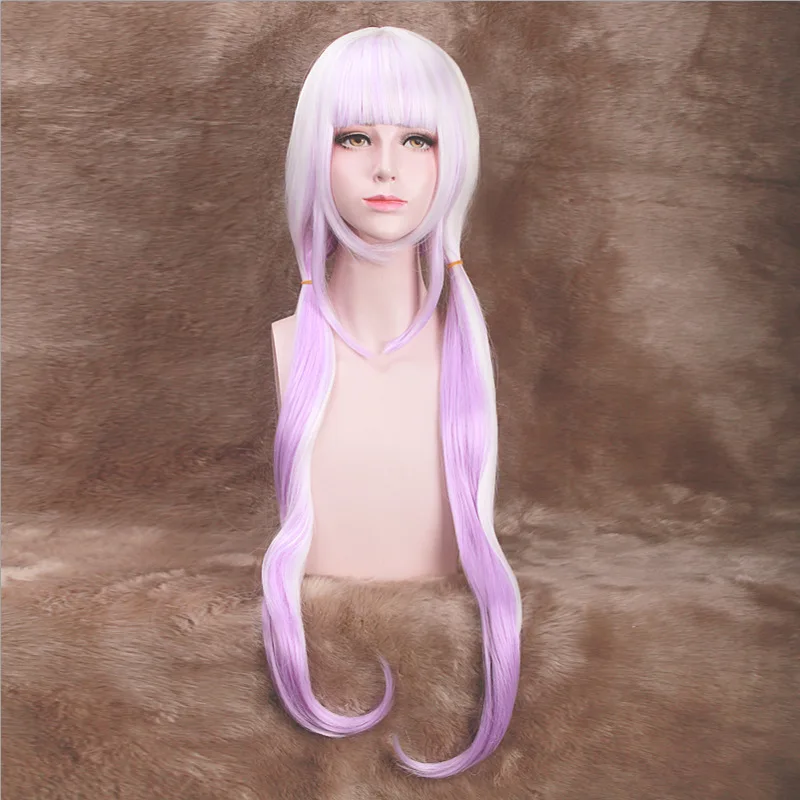 Anime Cosplay Wig Miss Kobayashi's Dragon Maid Kanna Balls Tail Horn Cosplay 80CM Lolita Hair Extensions Women Halloween Costume