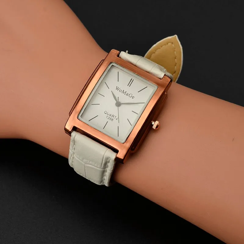 2020 New Fashion Womens Watch Silver Case White Dial Rectangle Watches Women Womage Quartz Wristwatch horloge dames montre femme