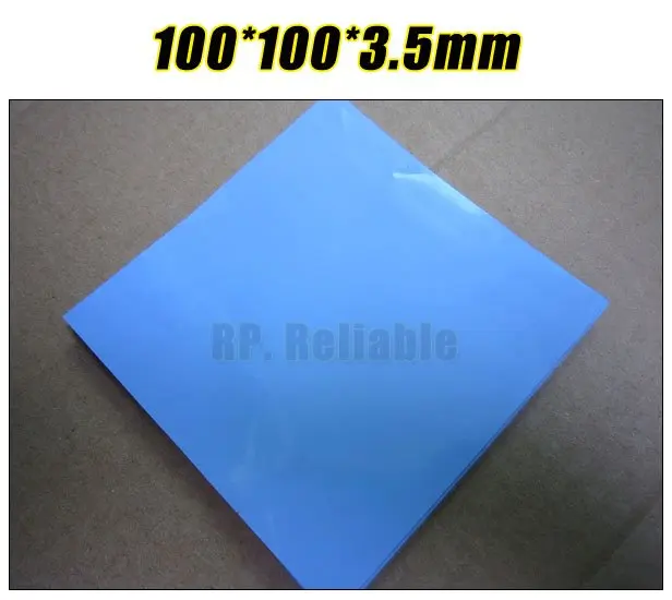 100*100*3.5mm Soft Silicone Thermal Pad /Thermal Conductive Pad for Chipset /Chip /IC /GPU /VRAM /LED Gap Seal Insulation Blue