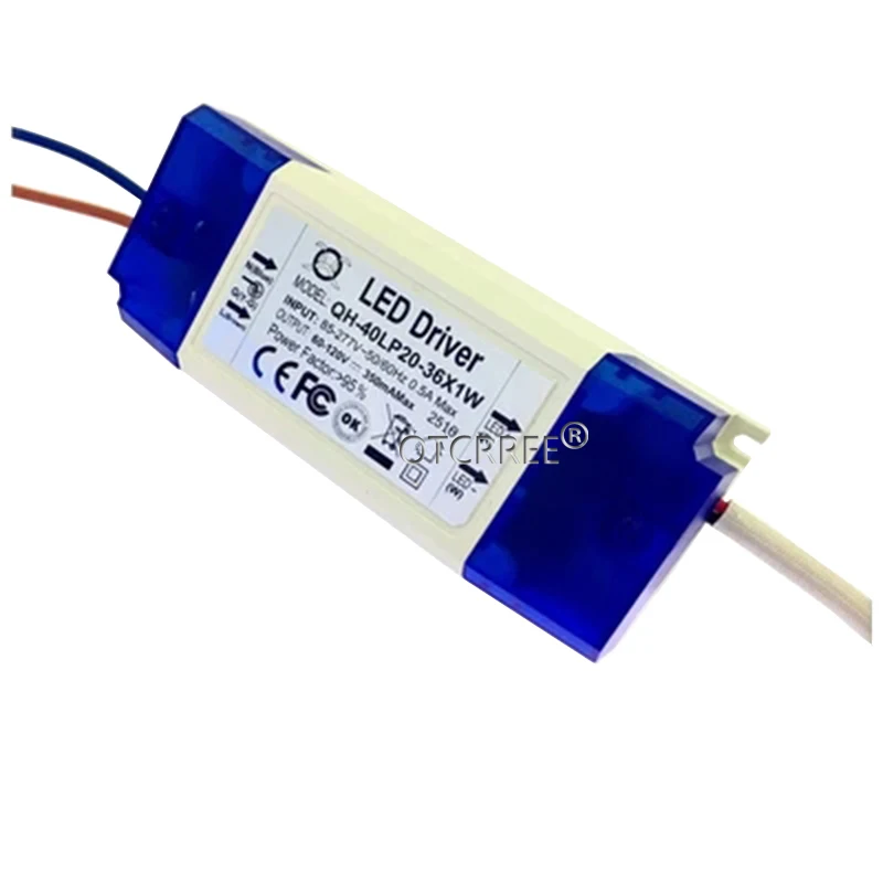 1pcs AC 85-277V 20W 30W 36W LED Driver 20-36x1W 350mA DC60-120V High Power LED Powr Supply For Floodlight