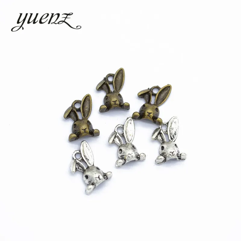 YuenZ 20pcs Antique Silver color rabbit Charms Pendant For DIY Jewelry Making Finding 14*9mm D9212