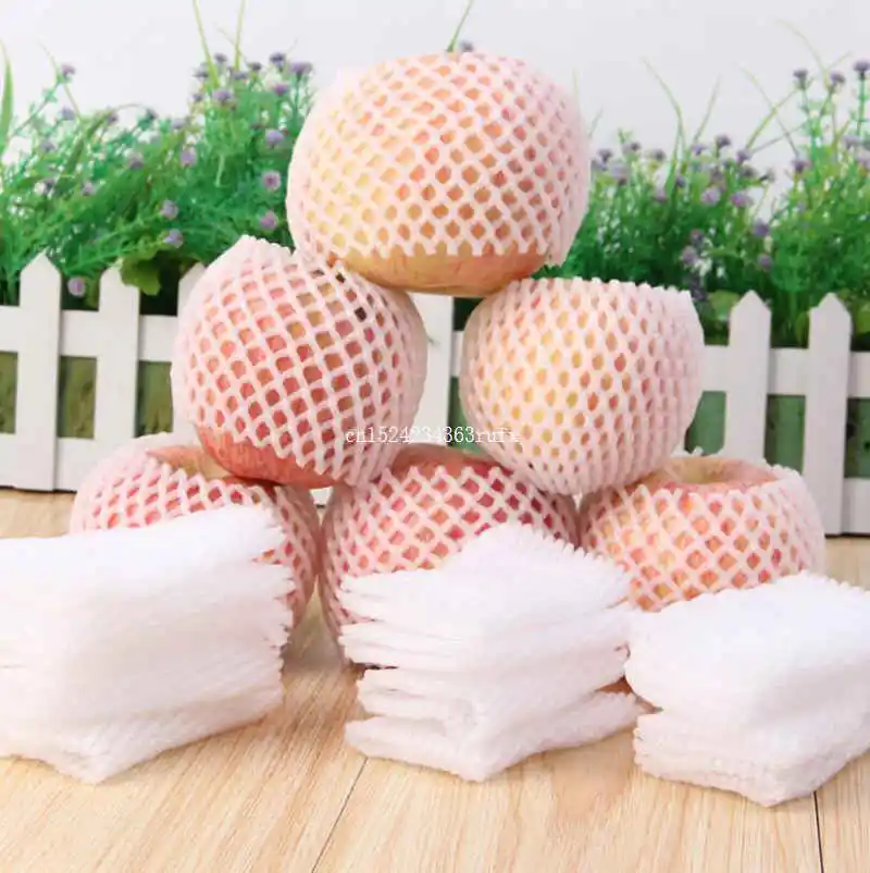 1000pcs White EPE Foam mesh sleeve net thick fruit foam sleeve net for apple packing material pear pack package 12cm*7cm