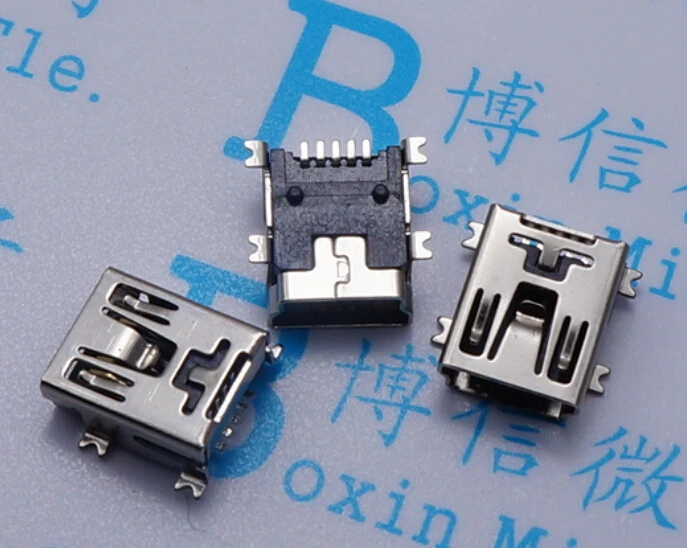 100pcs Mini USB Connector SMD USB Data Interface 5PIN 5 Needle Mini USB Socket