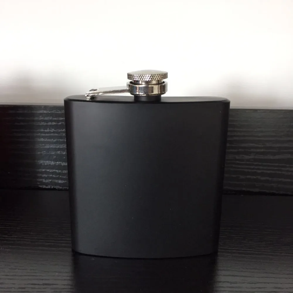 Russia Flagon Steel Hip Flasks Black Color Paint 6oz 7oz 8oz