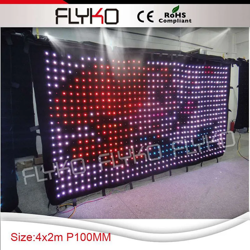 Free shipping P100 2X4M tv shows soft flexible led curtain display