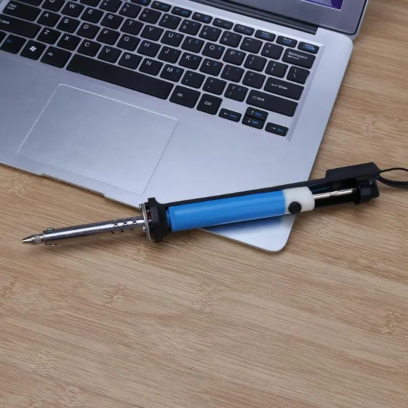 Handheld Electric Tin Suction Sucker Pen Desoldering Pump Soldering Tool With PCB Board Nozzle Cleaner and Replaceable Nozzle