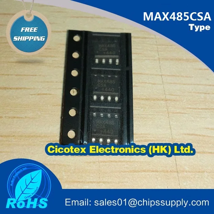 30pcs/lot MAX485CSA SOP-8 IC TXRX RS485/RS422 8-SOIC MAX485CSA+T MAX485 CSA