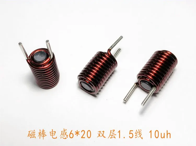 Vertical Rod Inductance 6*20 Double Layer 1.5 Line 10 Uh High Current R Rod Core Coil Filtering Inductance