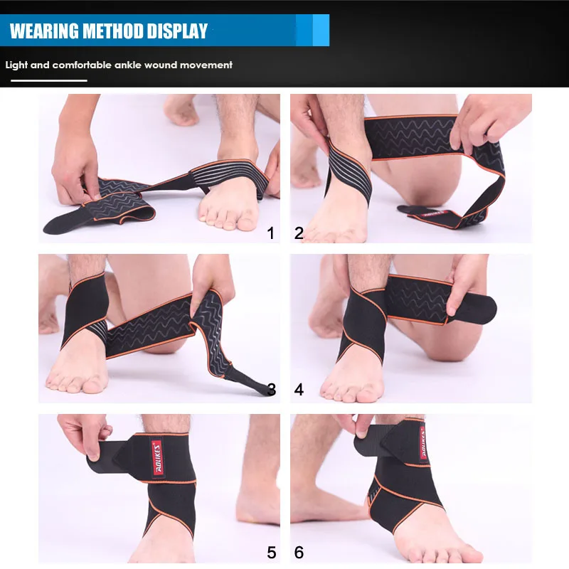 AOLIKES 1PCS Safety Ankle Support Gym Running Protection Black Foot Bandage Elastic Ankle Brace Band Guard Sport Tobilleras