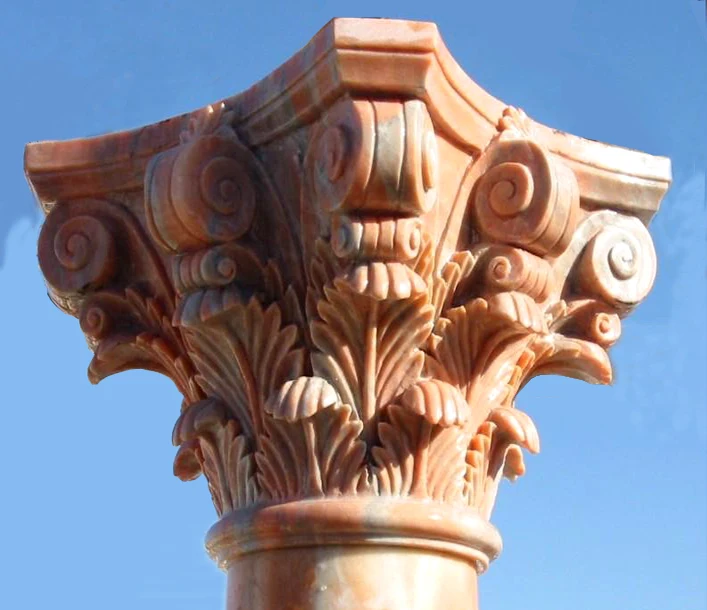 Carved Stone gate posts Roman pillars Roman Corinthian style column marble portal pillars custom made garden ornament
