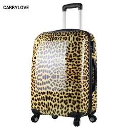 CARRYLOVE-maleta de viaje de marca, equipaje de moda, Serie de equipaje, tamaño de 20/24 pulgadas, grano de leopardo