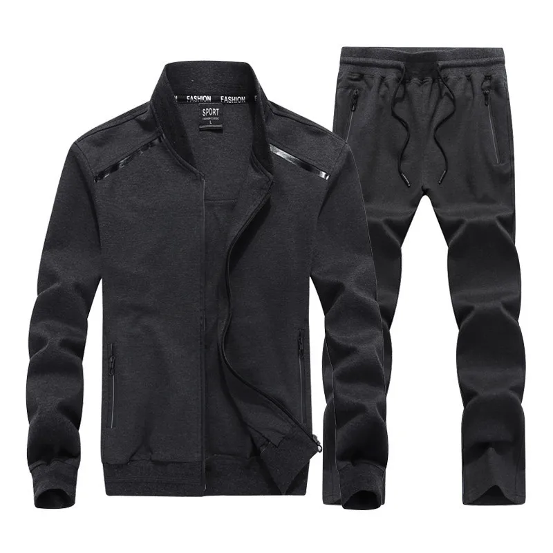 New Men\'s Tracksuits Male Sportswear Set Spring Autumn Casual Suits Jacket+Pants High Quality Plus Size L-9XL