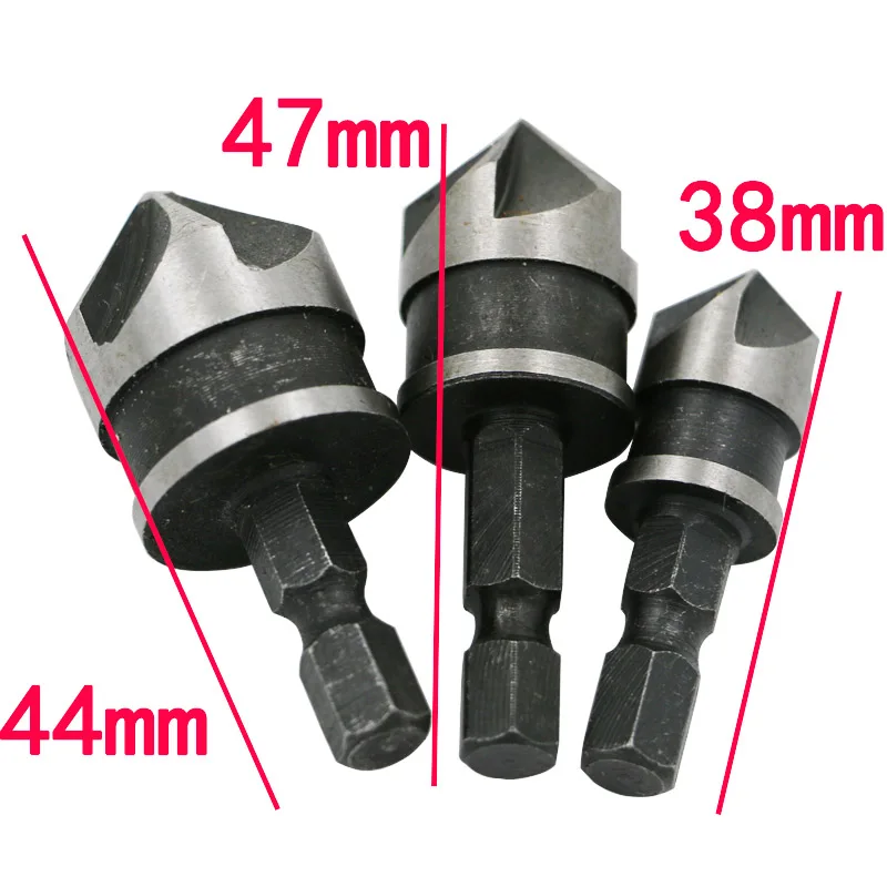 3pc 12mm 16mm 19mm Countersink Bore Set 1/4