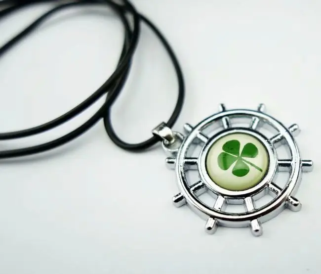 

15 pcs News--real four leaf clover with rudder shape cool pendant best sale YQTDMY