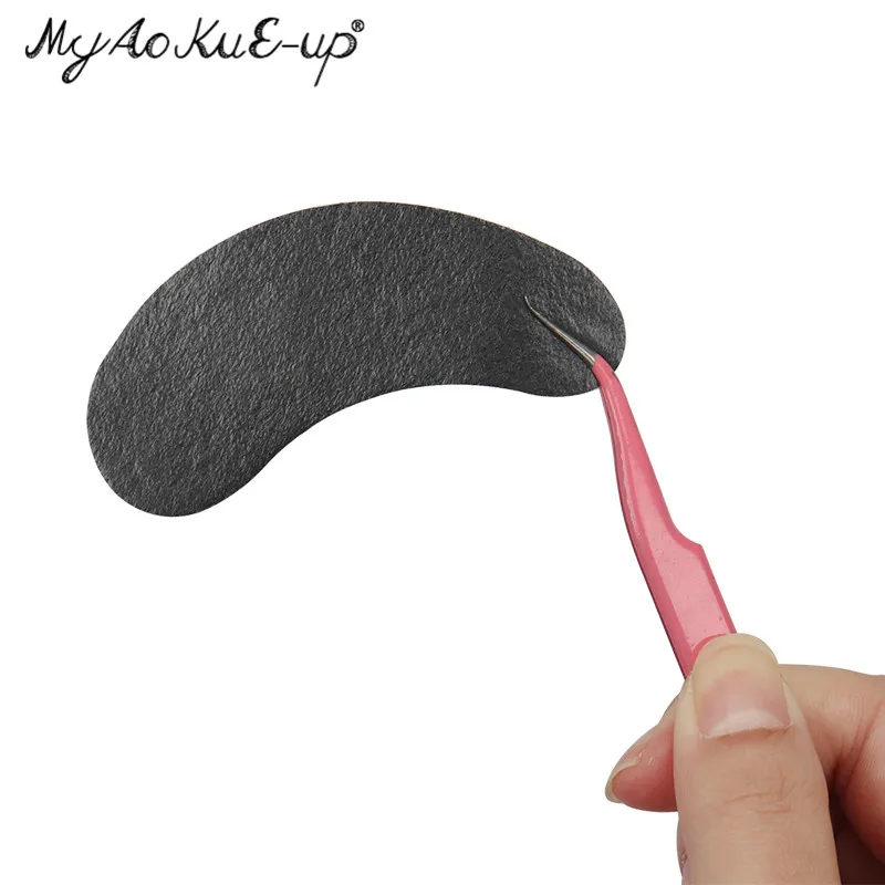 Schwarze Film-Augen-Gel-Patches für Wimpernverlängerungswerkzeuge, Perle, 50 Paar Augenspitzen, Aufkleber, Wraps, Make-up-Werkzeug unter den Augenpads – Detail 3