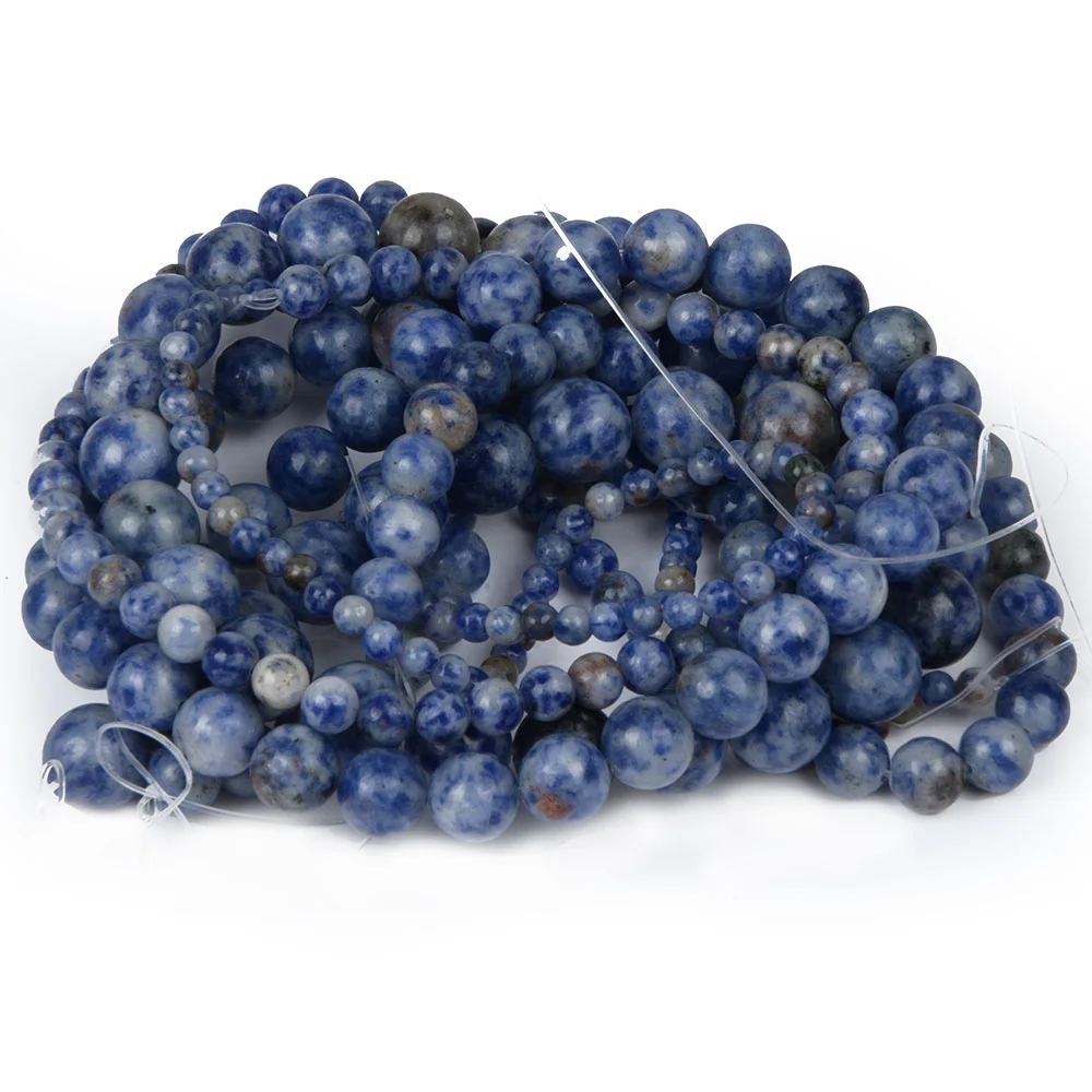 Blue Spot Stone New Sodalite Beads Women Jewelry DIY Fashion Making Beads 4 6 8 10 12mm