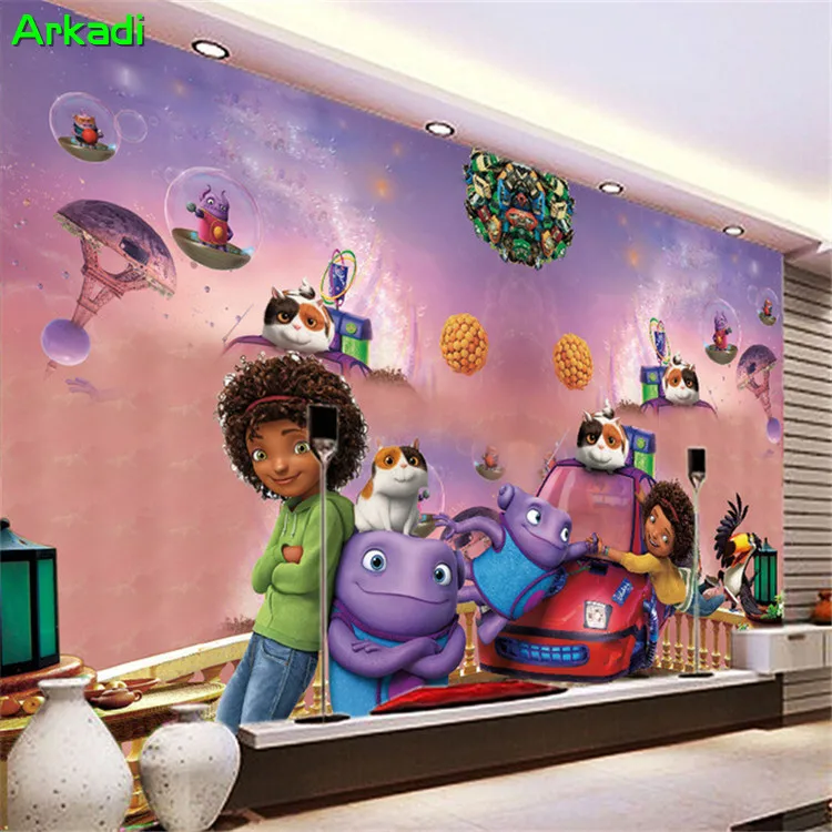 

Custom Photo 3D Wall Mural Cartoon Animation Crazy Alien Children's Room Sofa Bedroom Kindergarten Boy Girl Bed Head Decoration