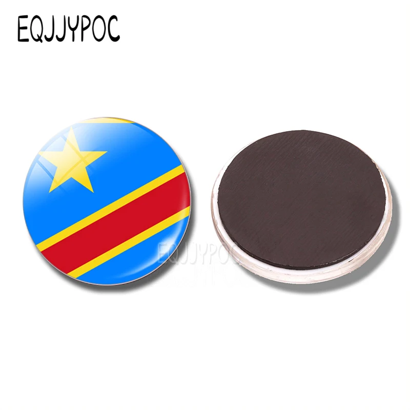 Democratic Republic of The Congo Flag Fridge Magnet Kinshasa Cananga Map Glass Magnetic Refrigerator Stickers Holder Home Decor