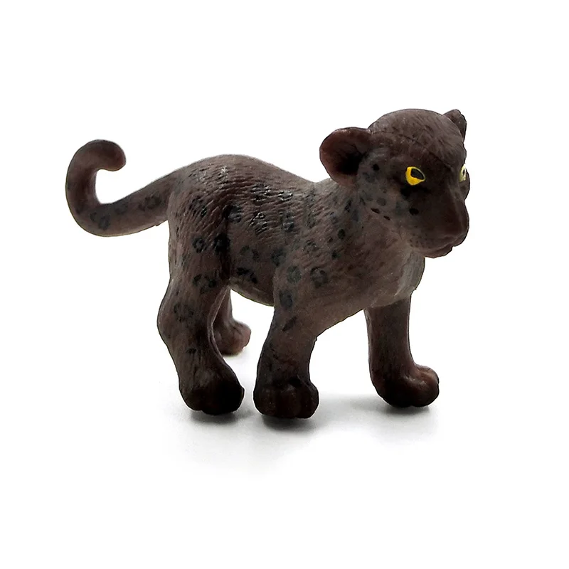 Simulation Mini Baby Black Leopard figurine Cheetah figure animal Model home decor miniature fairy garden decoration accessories