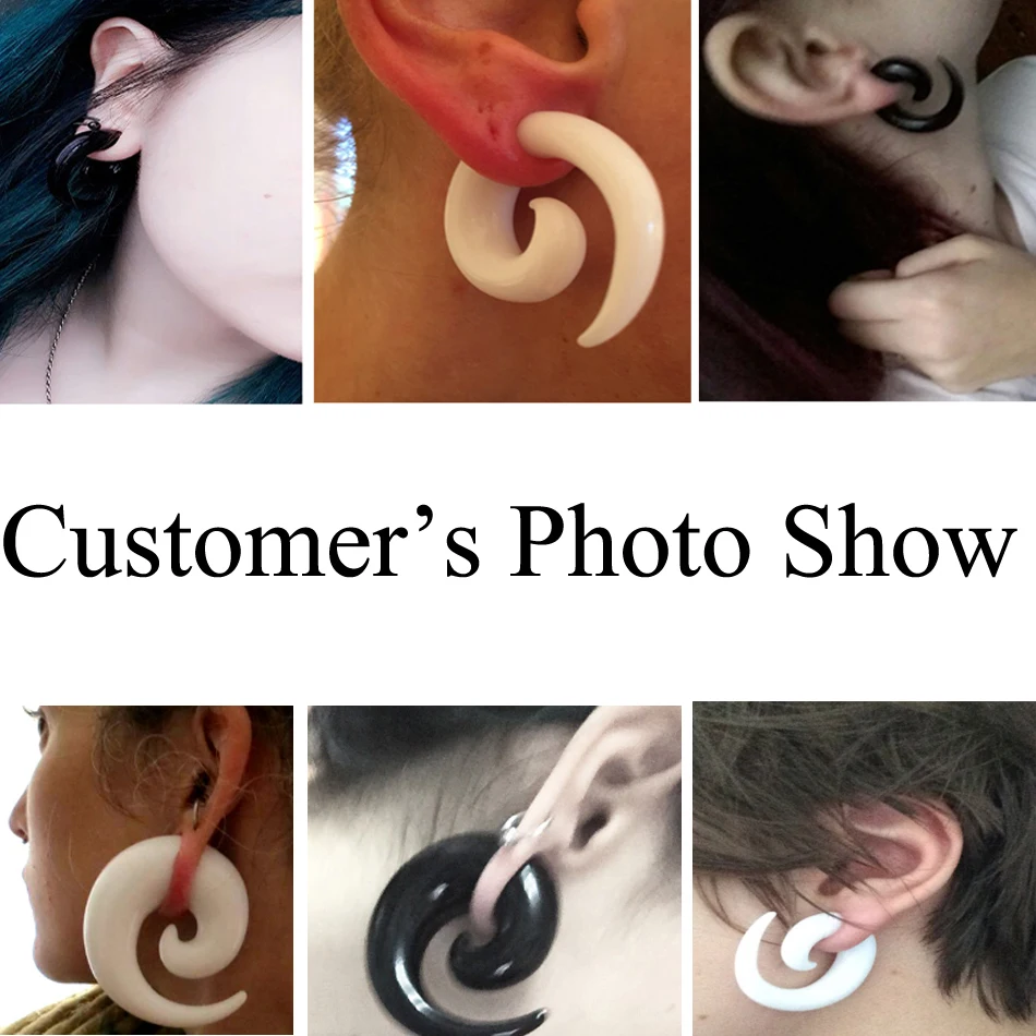 2pcs/lot Acrylic Spiral Ear Gauges Ear Taper Stretching Plugs and Tunnel Expanders Body Piercing Jewelry 1.6mm-20mm