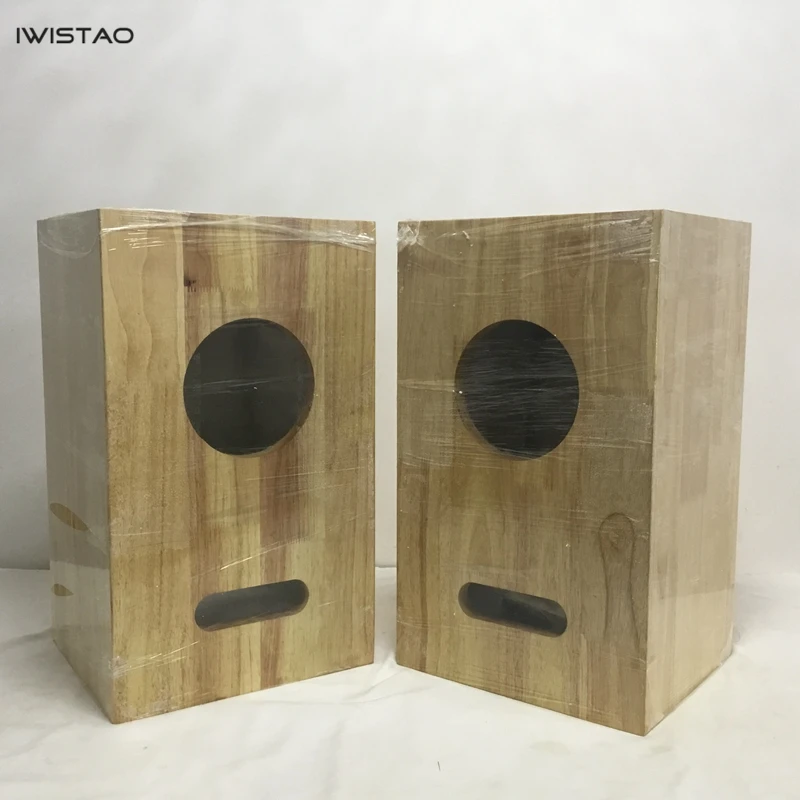 

IWISTAO HIFI 6.5 Inches Full Range Speaker Empty Cabinet 1 Pair Solid Wood Inverted for Tube Amplifier Audio DIY