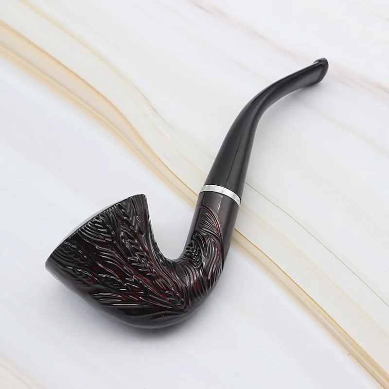 Classic Curved engraving Pipe Chimney Filter Smoking Pipes Tobacco Pipe Cigar Narguile Grinder Smoke Mouthpiece