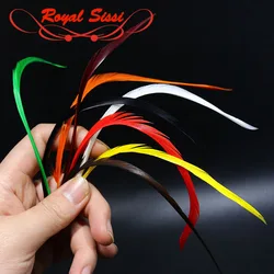 Hot 30Pieces/Pack Goose Biot Feathers 8popular Colors 15-20cm Goose Biots Fly Tying Materials for Nymph &larva Flies split tails