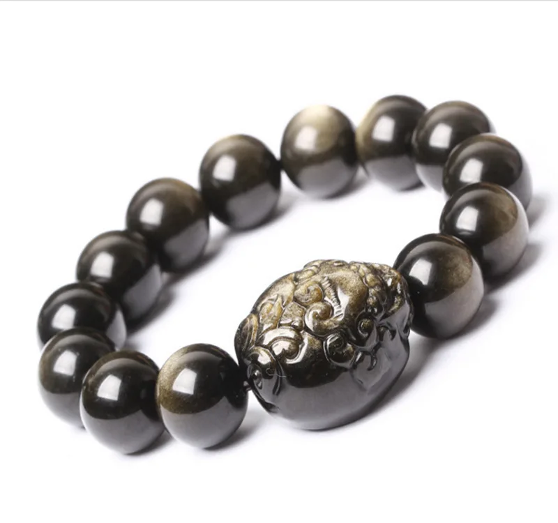 Top grade Obsidian Pixiu Beads Bracelet Fengshui Wealth Pixiu Bracelet Lucky Animal Beaded Bracelet Good Luck Jewelry