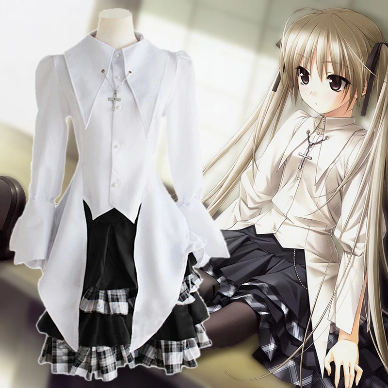 

Girls Kasugano Sora Cosplay Costumes Yosuga no Sora In Solitude,Where We Are Least Alone (Top + Skirt + Socks + Cross Necklace)