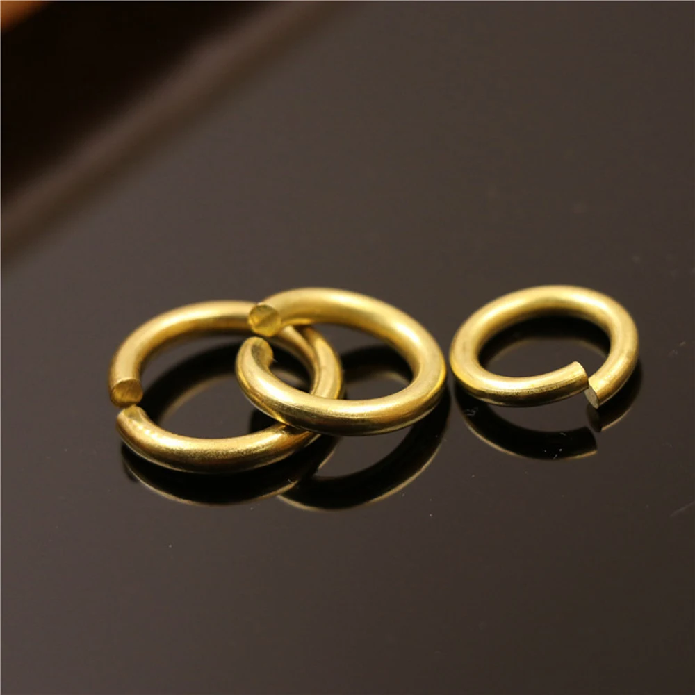 DIY leather craft dia 2mm 2.5mm  O ring solid brass key ring buckle 20pcs/lot