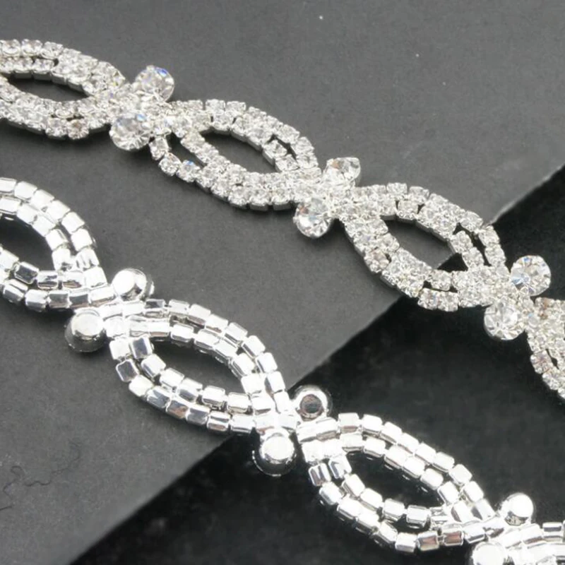 

10Yards Clear Crystal Rhinestone Trim Applique Rhinestone Trimming Sew On Sewing Crafts For Wedding Dress Bridal Sash Belt