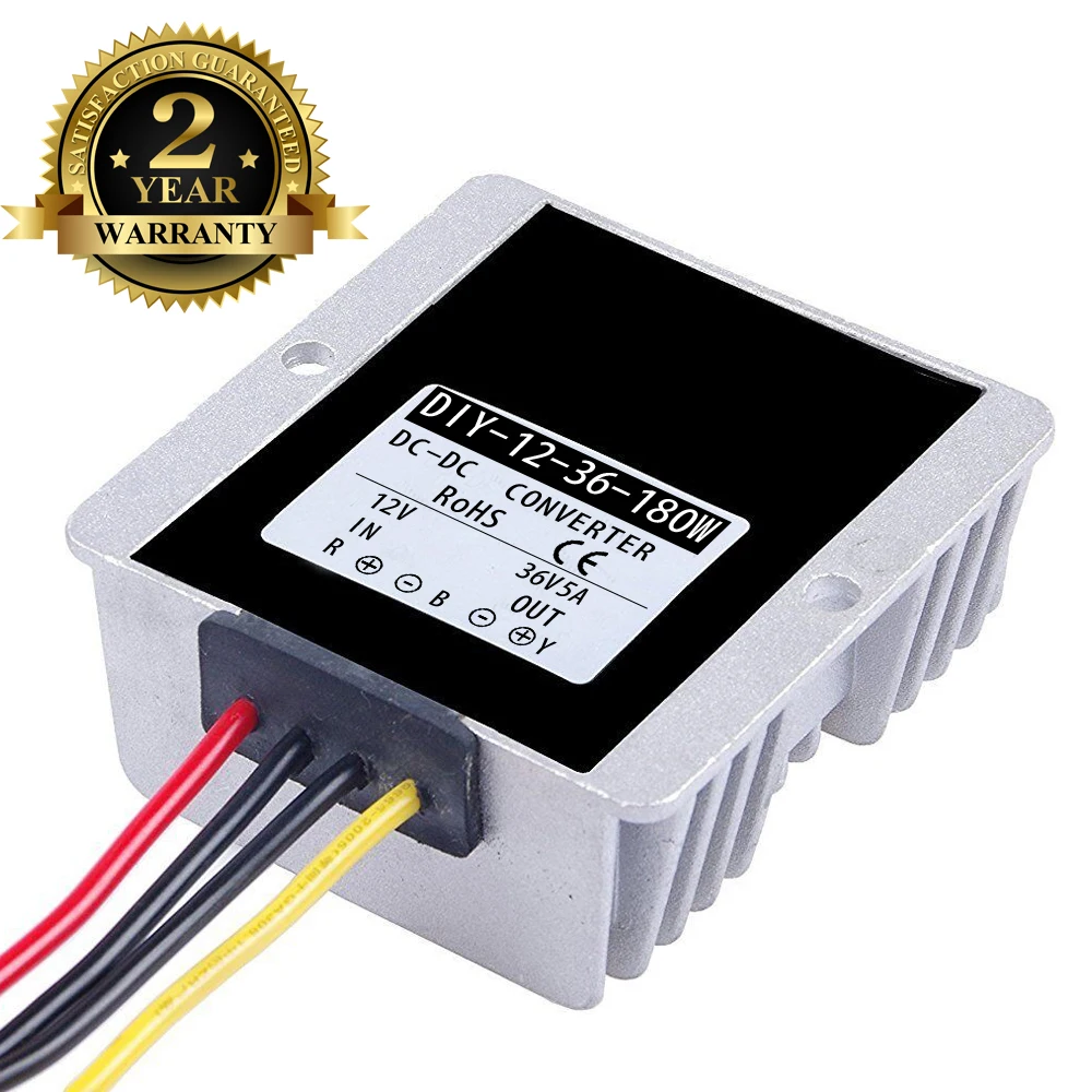 

DC/DC 12V(9V-20V) шаг вверх 36V 5A 180W водонепроницаемый повышающий преобразователь Регулятор