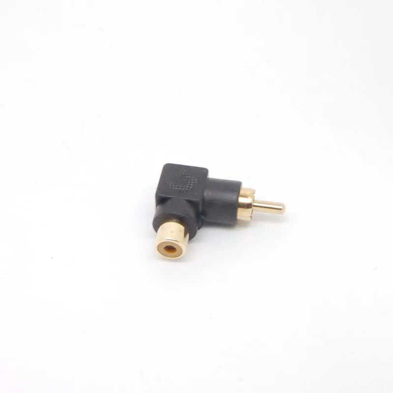 Adaptateur AV analogique femelle/mâle RCA, Angle de 90 degrés, 2 pièces, or, pratique, nouveau