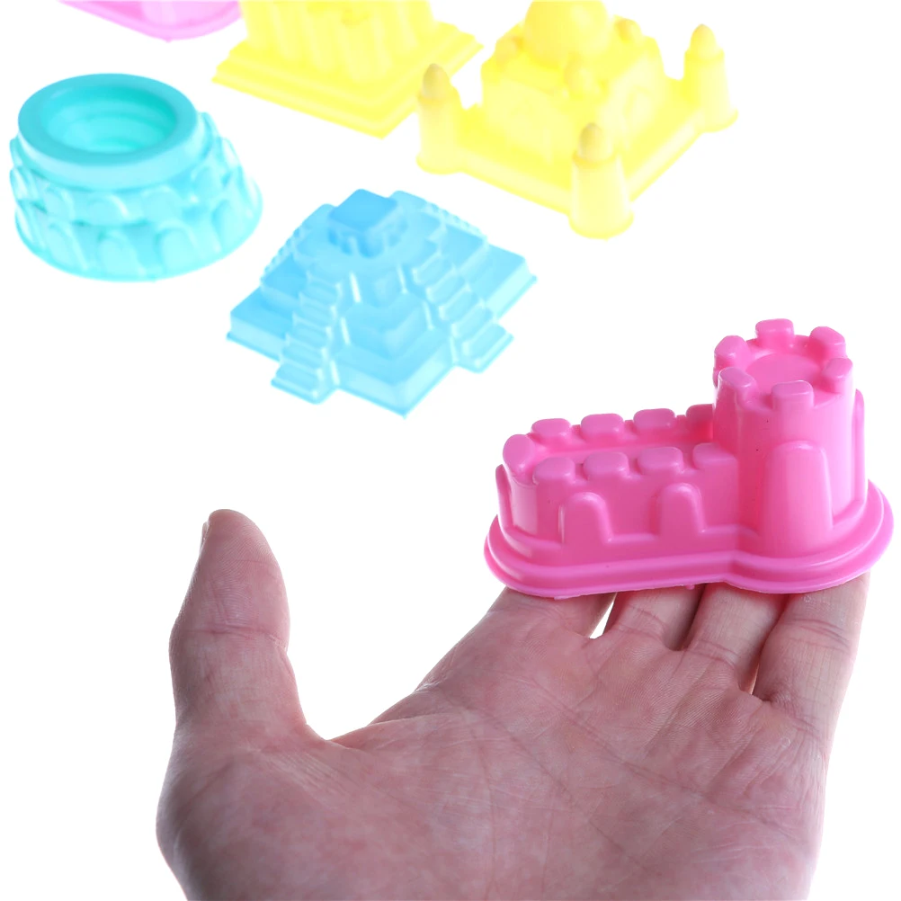 6Pcs/Set Portable Castle Sand Clay Model Clay For Moving Magic Sand Wholesale Novelty Beach Toys