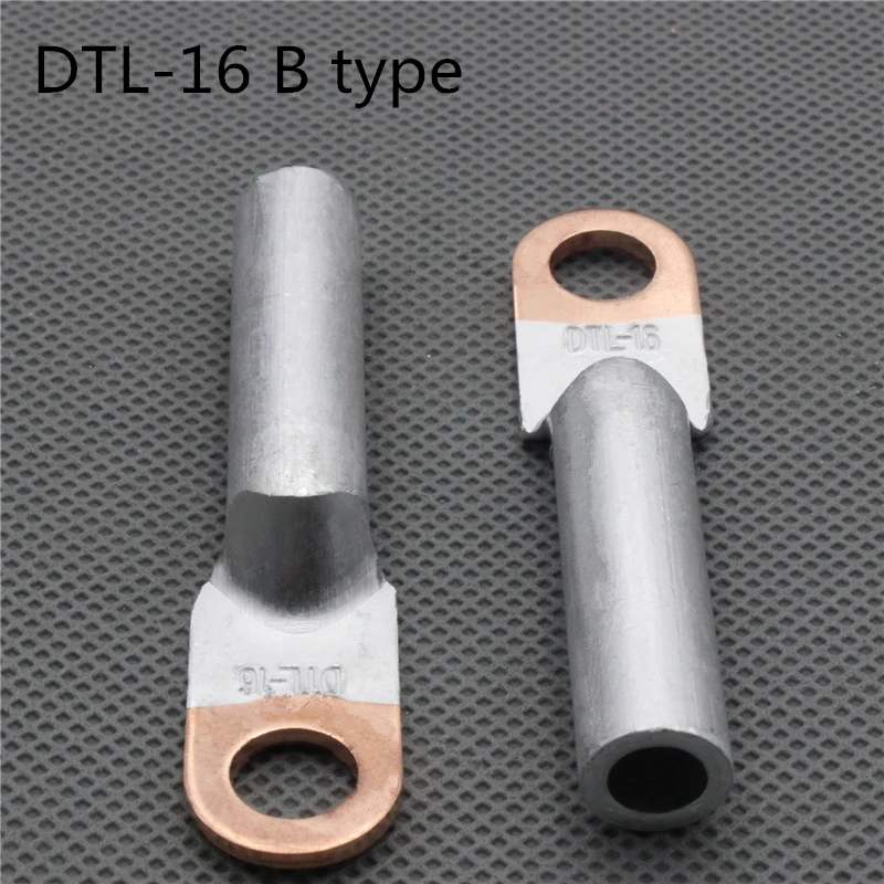 1piece DTL-16 16mm2 Cable Lug Terminal Connector Copper Tone for 8.5mm Dia Bolt Electric power fittingsFactory standard B type