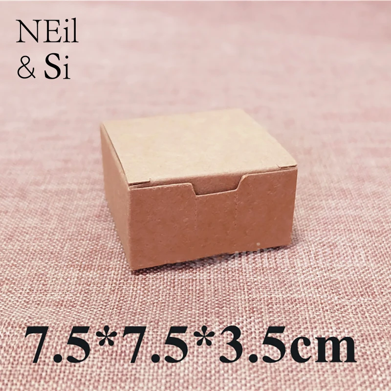 Gift Paper Box Wedding Favor Candy Handmade Soap Craft Packaging Kraft Boxes 7.5*7.5*3.5cm 