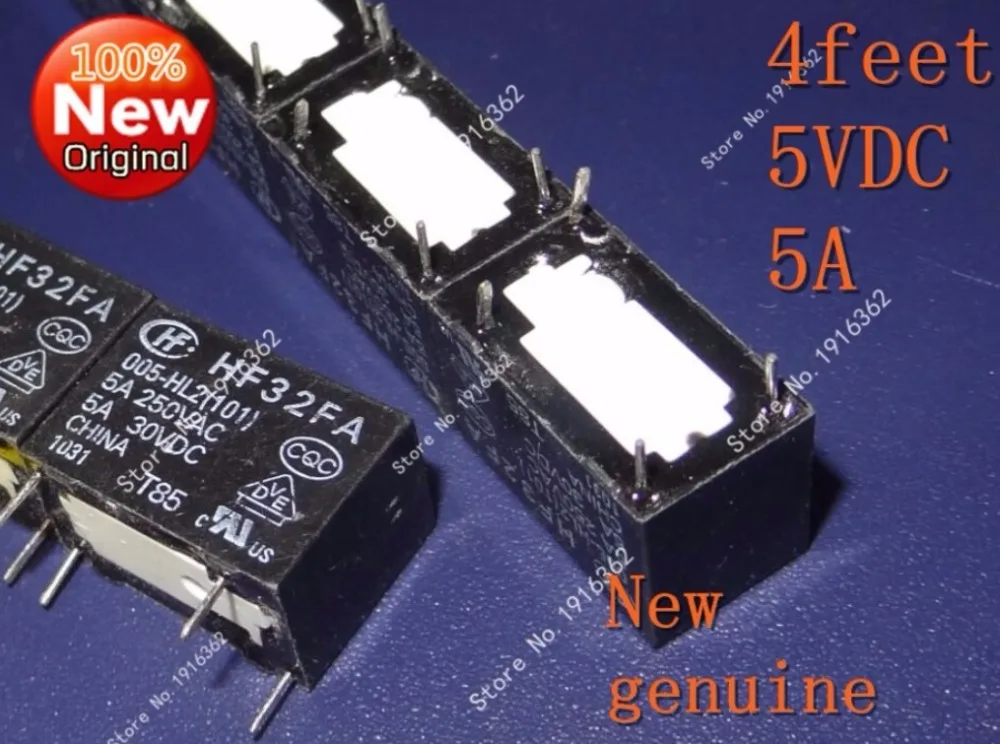 

10pcs/Lot New genuine Relay HF32FA/005-HL2 5VDC 5A 4feet