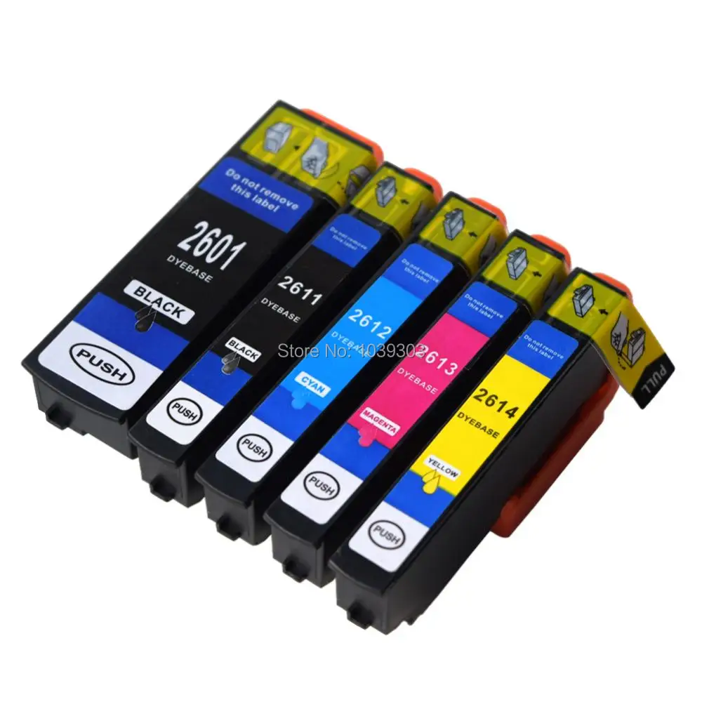 

5PK Non-OEM T2601 26 Ink cartridge Compatible for Epson XP600 XP605 XP700 XP800 XP510 XP615 XP610 XP605 xp820 XP520 XP620 XP625