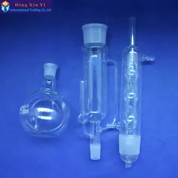 Apparecchio di estrazione da 0,5 litri soxhlet con condensatore a bulbo, estrattore di Soxhlet in vetro da 500ml, corpo condensatore ed estrattore, vetreria da laboratorio