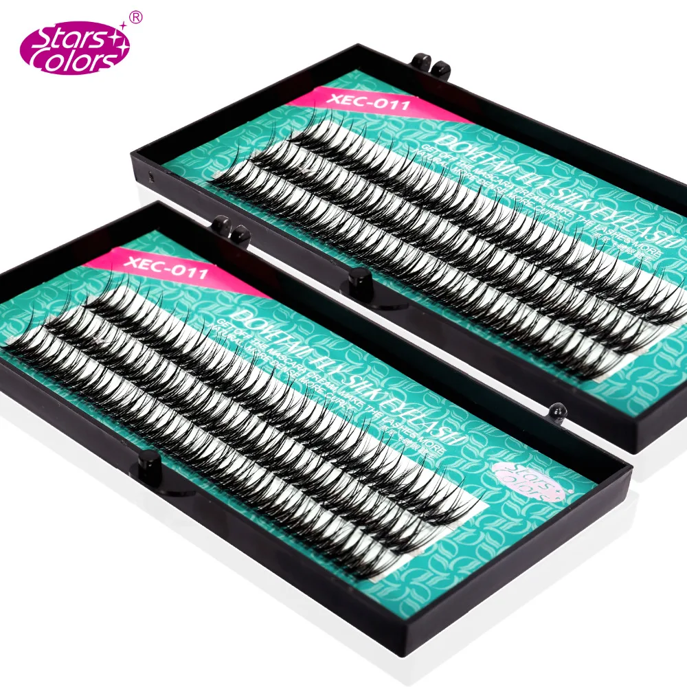 10 Boxes/lot C Curl Natural False Eyelashes Individua Eye Lashes Grafting Encryption Silk Fake Dovetail Fly Eyelash Extension