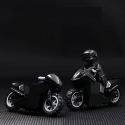 Motocyklowy wyścigowy czarny broń Brinquedos akcesoria Playmobil City figurki wojskowe klocki do budowy cegły oryginalne Mini zabawki