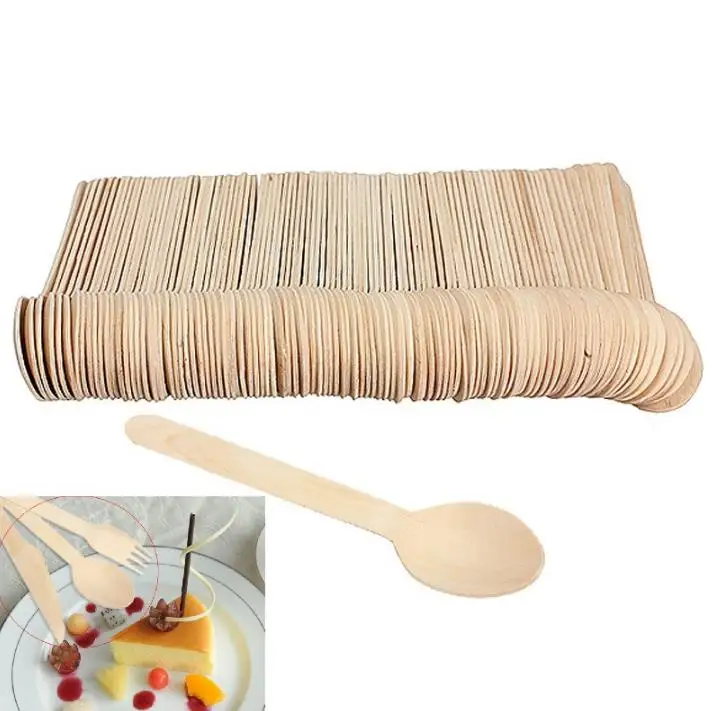 5000pcs Mini Wooden Spoon Ice Cream Spoons Wedding Parties Banquets Disposable Wooden Crafting Cultery Utensils