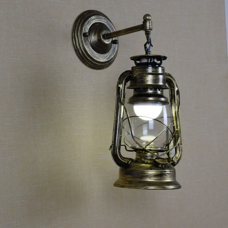 creative nostalgia single head lamp European iron retro kerosene lamp wall lamp antique garden entrance hallway GY127