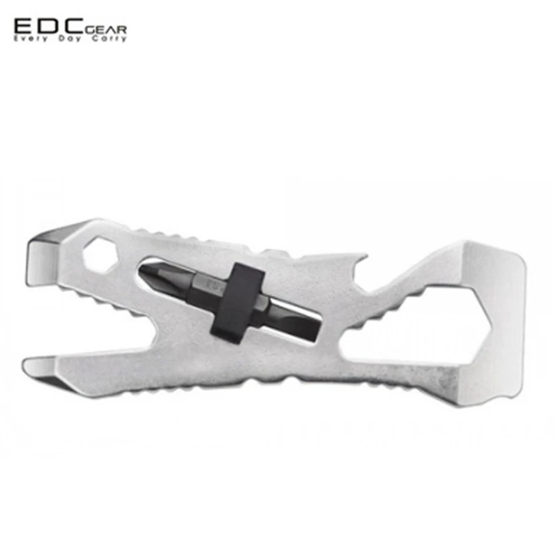 

EDCGEAR Camping Survival Multi-tool Outdoor Camping Portable Wrench Small Utility Tools CNC Pocket Gadget Stainless Steel Silver